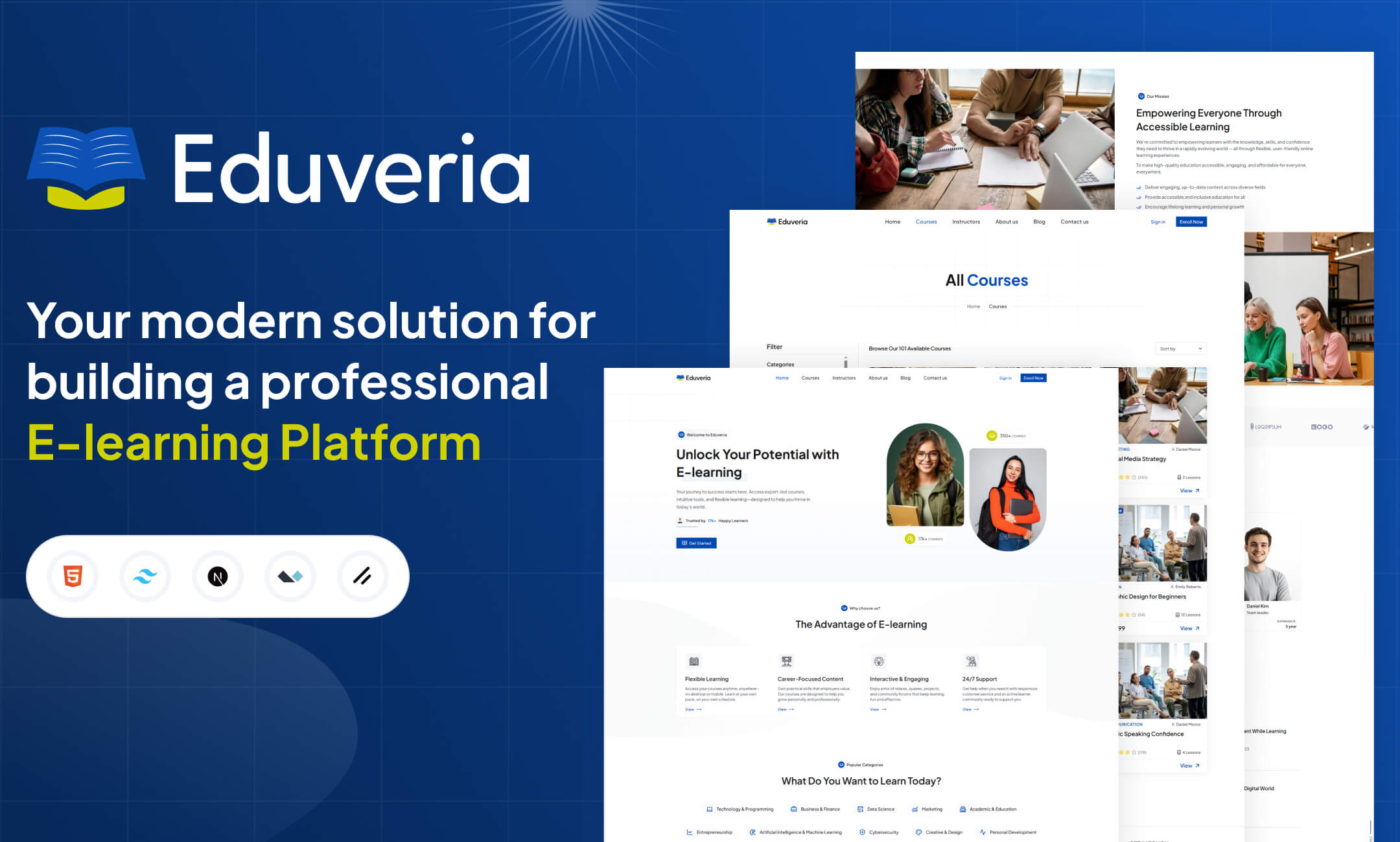 Eduveria – E-Learning Template for Courses, Instructors & Blogs