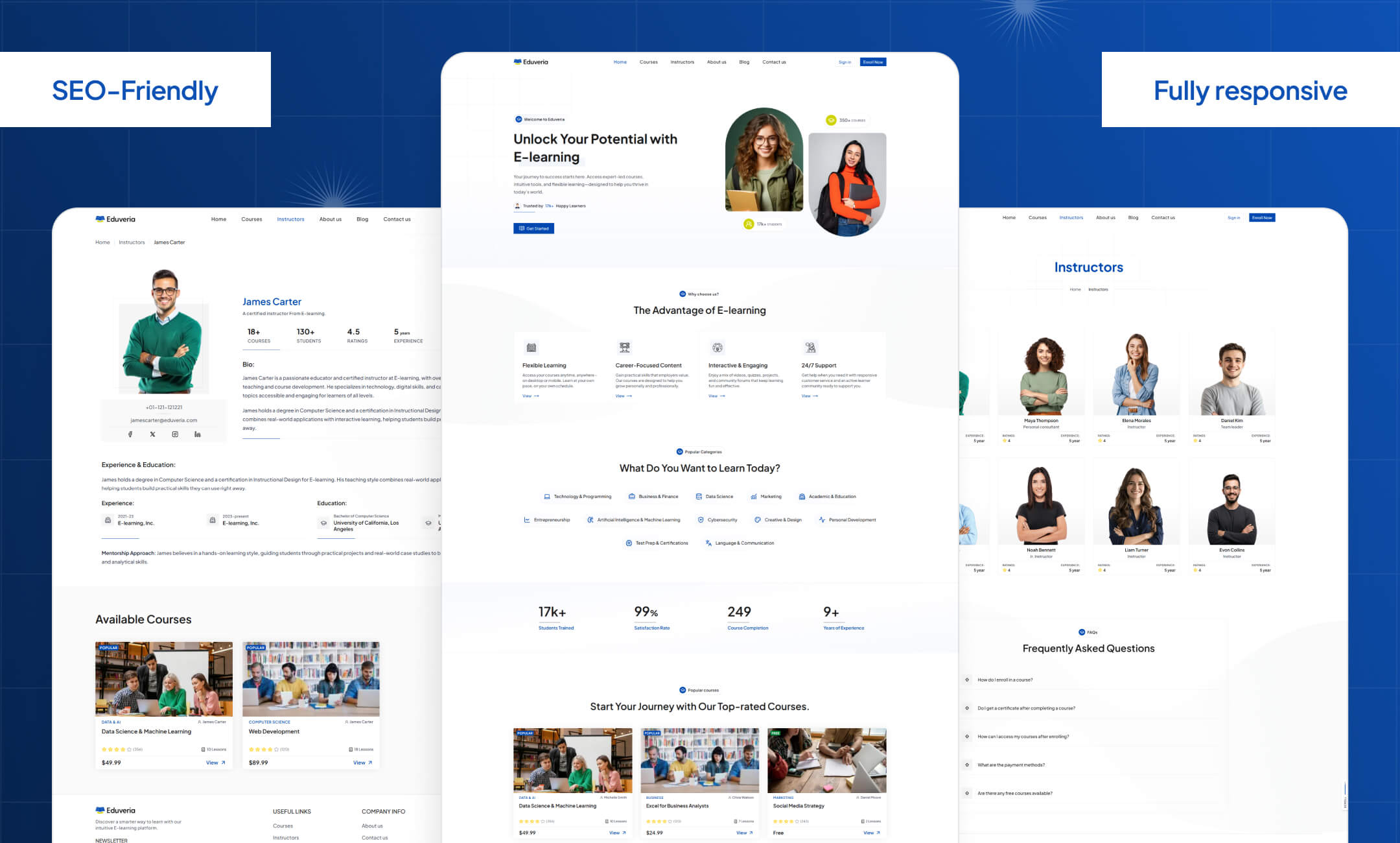Eduveria website template slide 3