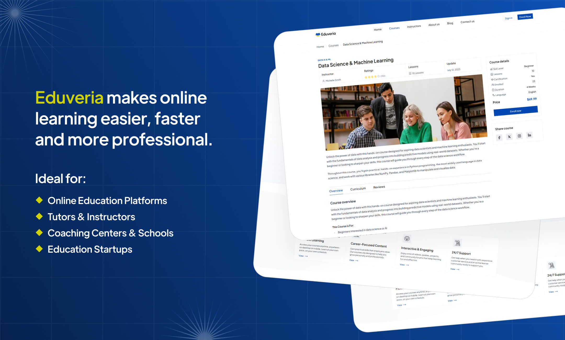 Eduveria website template slide 4
