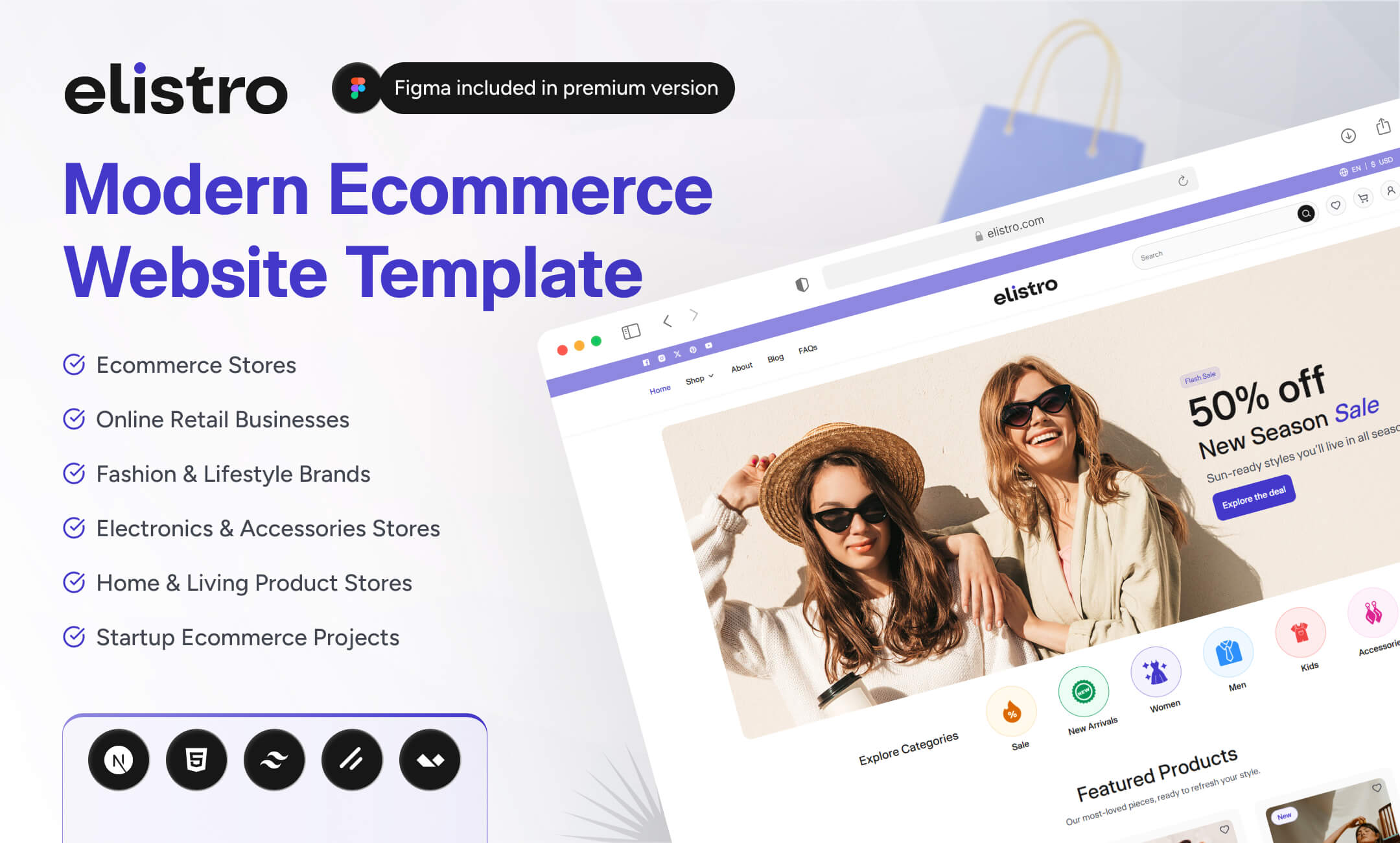 Elistro – Modern Ecommerce Website Template