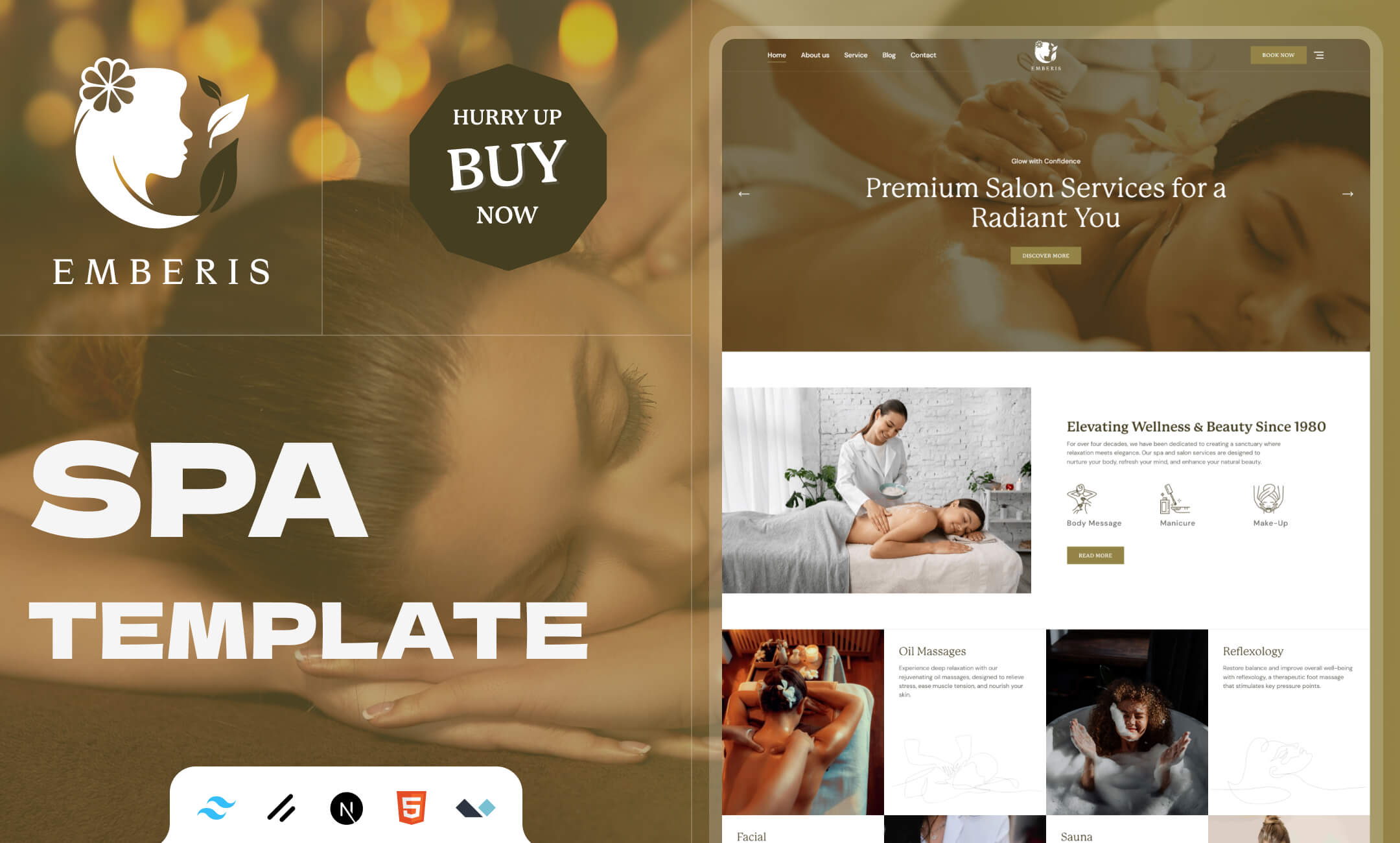 Emberis - Spa, Beauty & Wellness Website Template