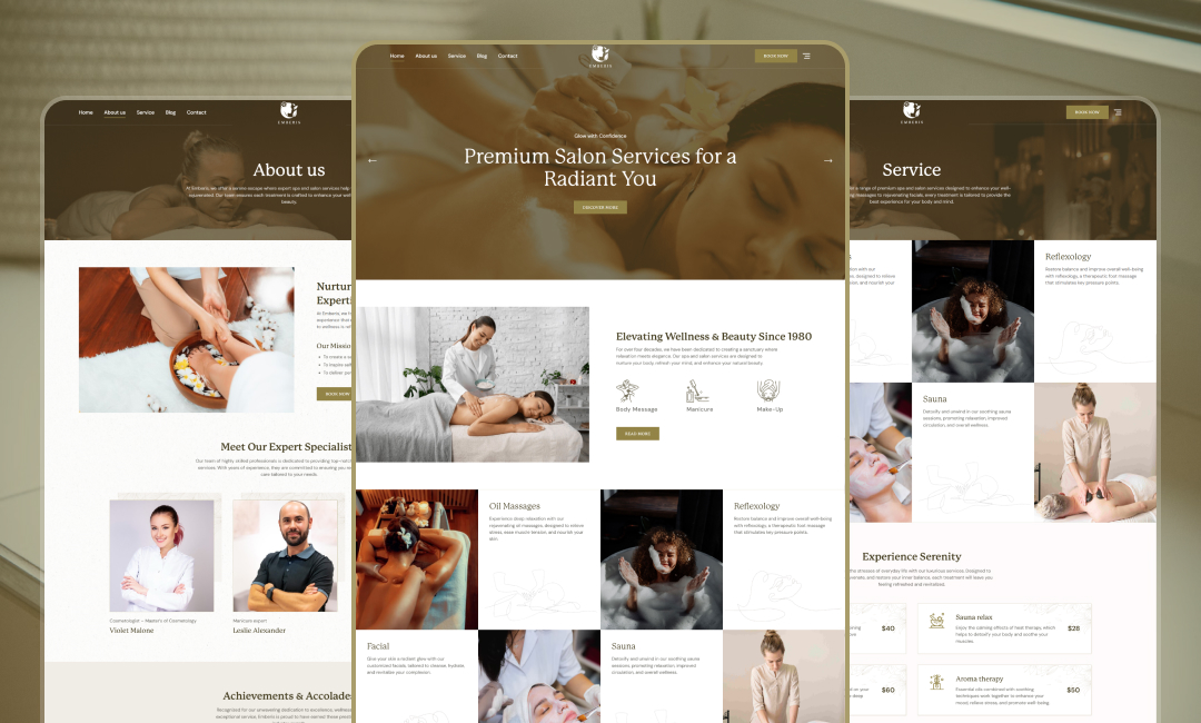 Emberis - Spa, Beauty & Wellness Website Template slide 4