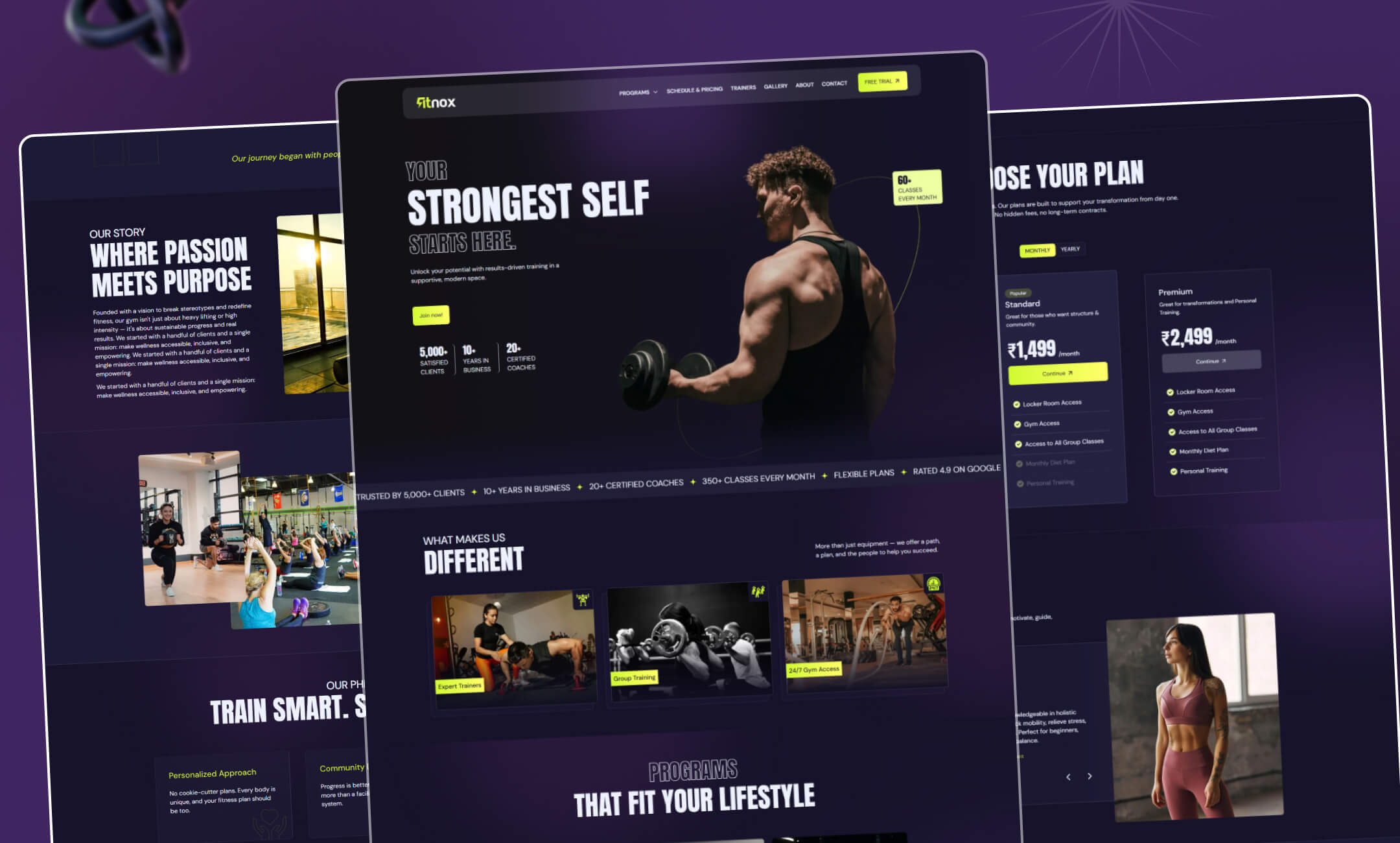 Fitnox website template slide 2