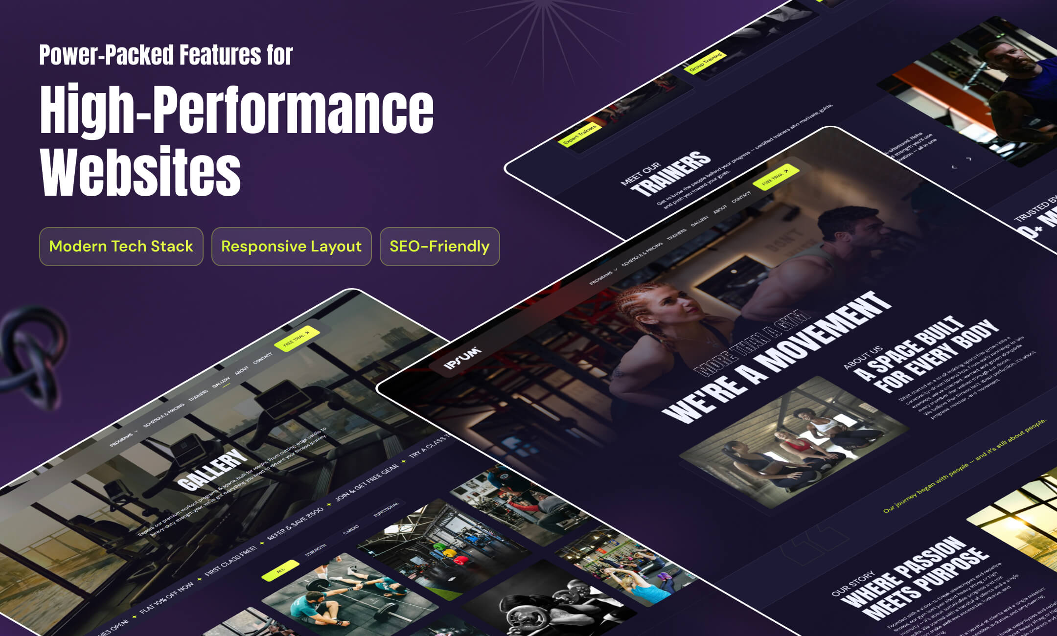 Fitnox website template slide 4