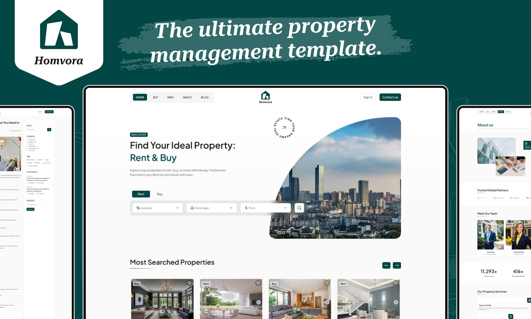 Homvora – Property Management Template for Buy & Rent