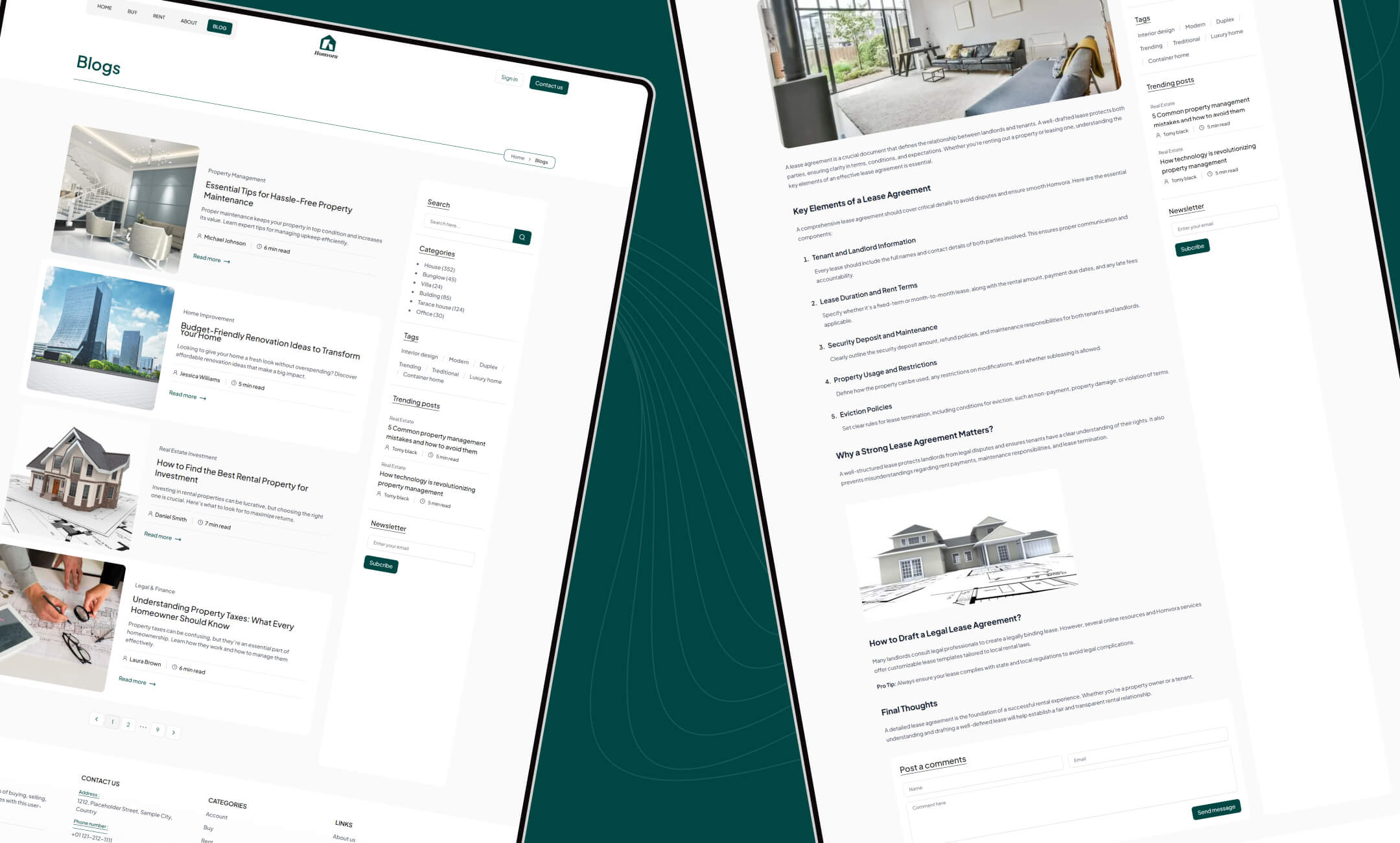 Homvora website template slide 2