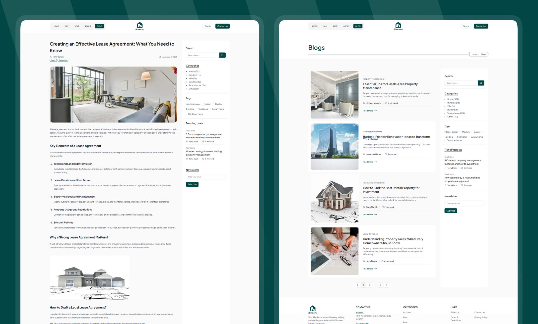 Homvora website template slide 4
