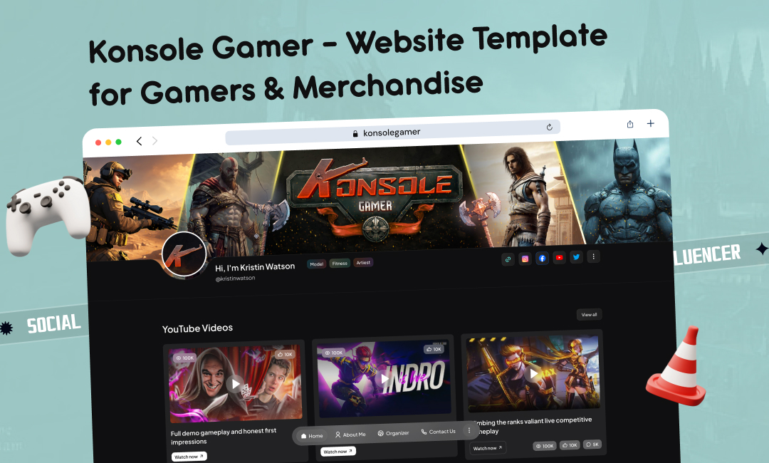 Konsole Gamer - Website Template for Gamers & Merchandise