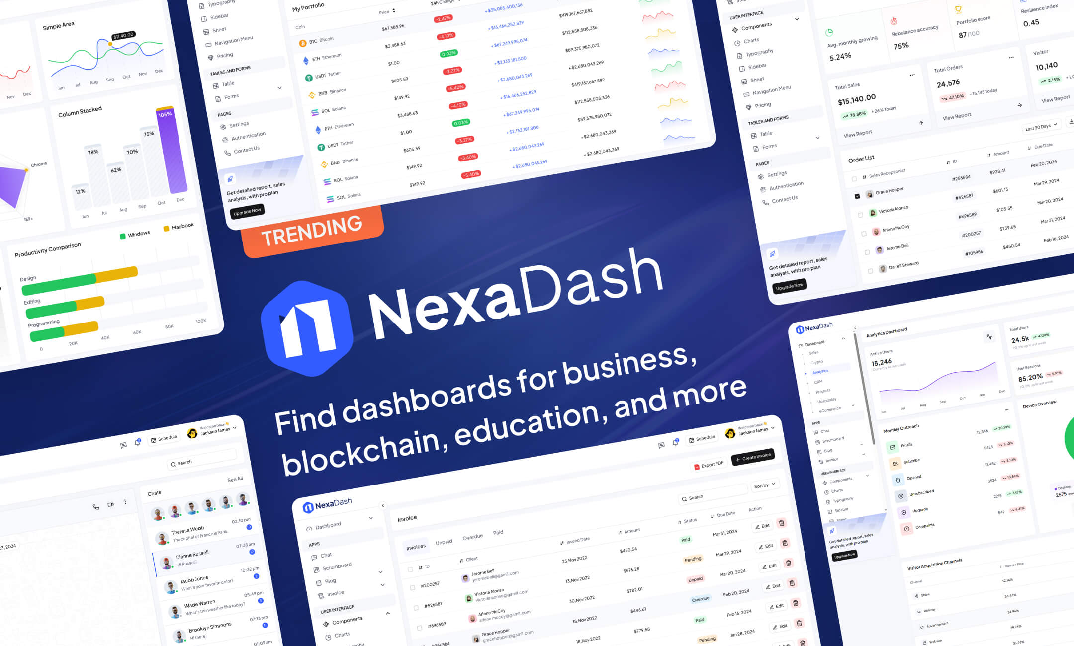 NexaDash - Next.js, React & Laravel Admin Template with ShadCN & Tailwind CSS