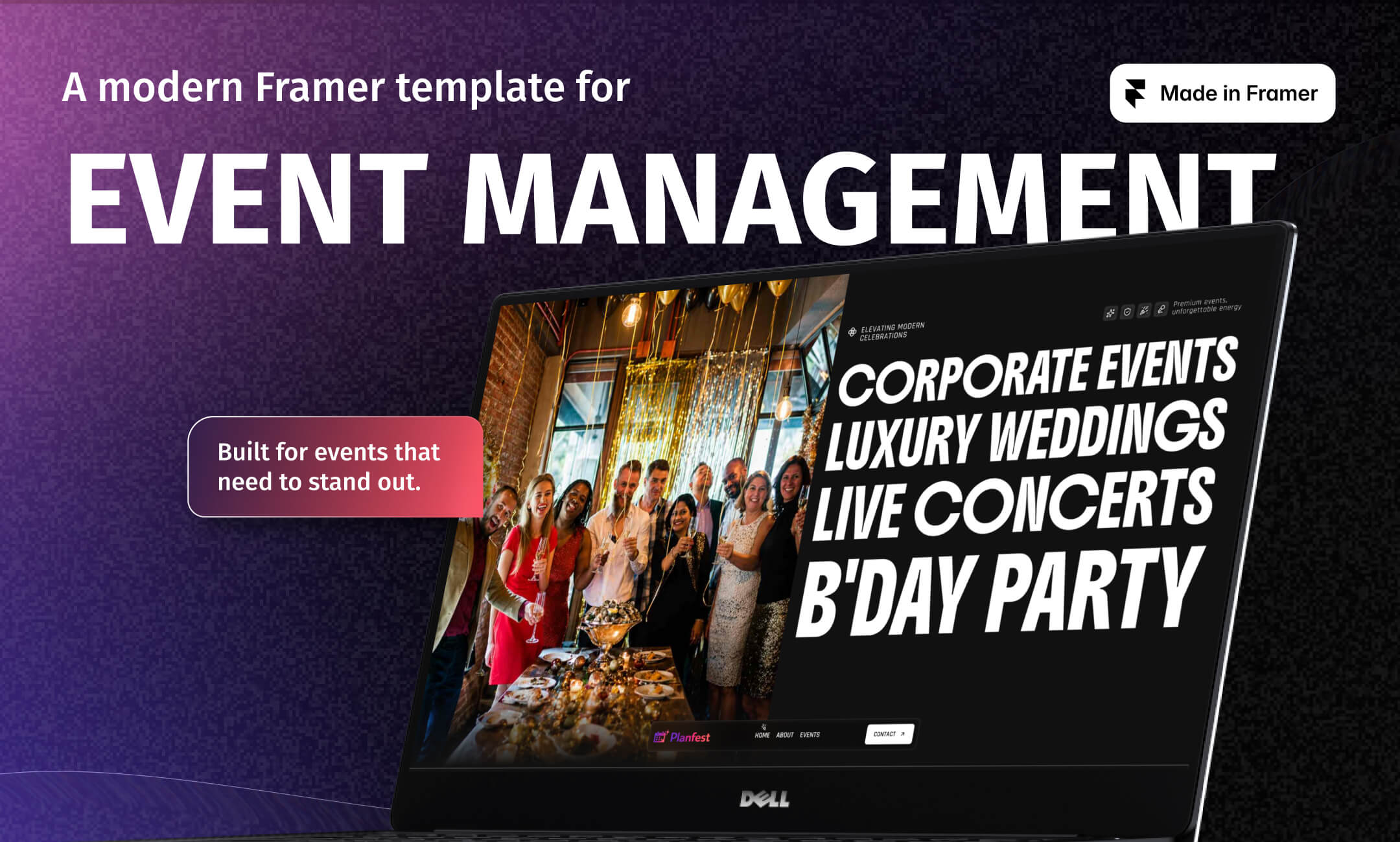 Planfest — Event Management Framer Template