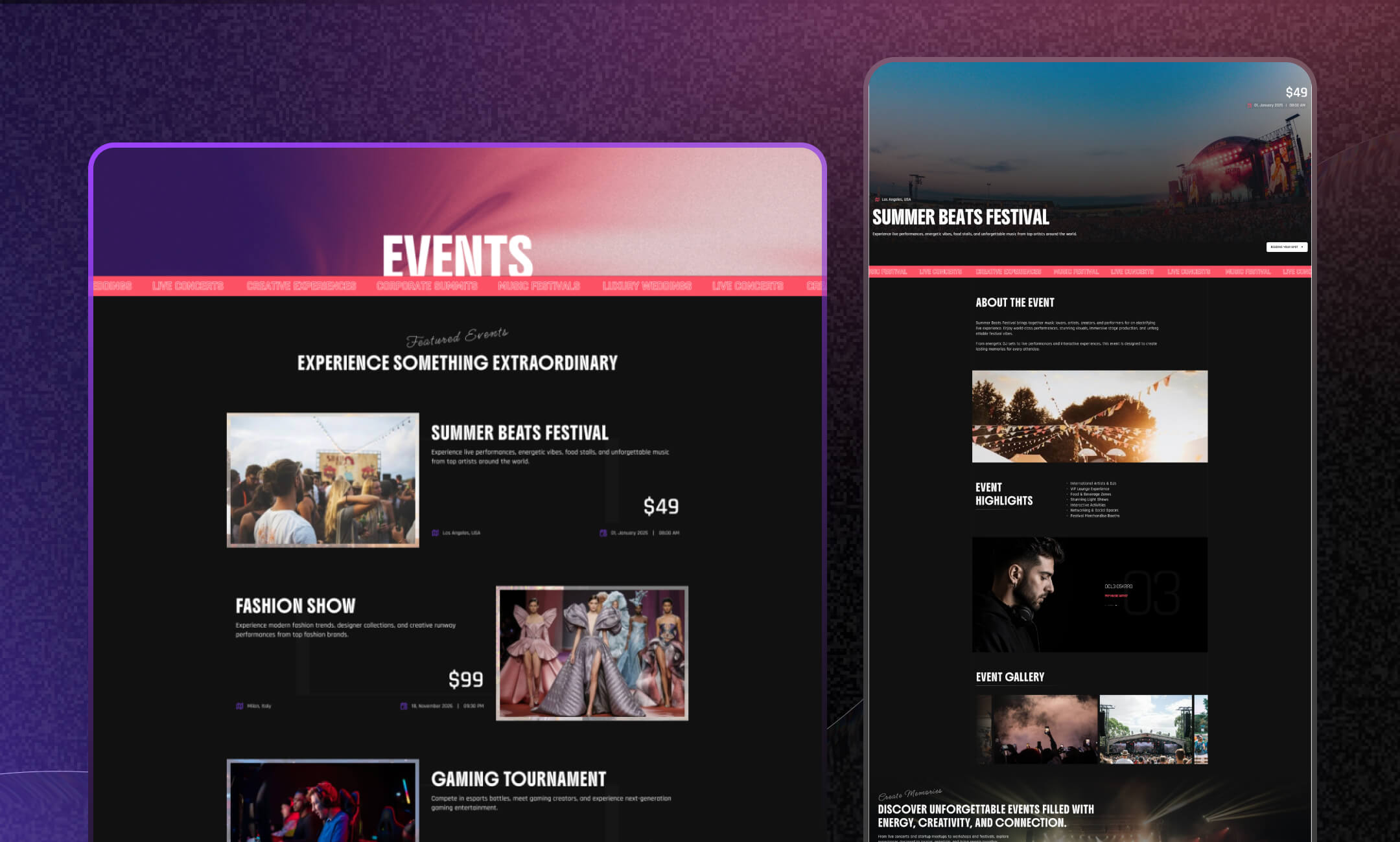 Planfest website template slide 4