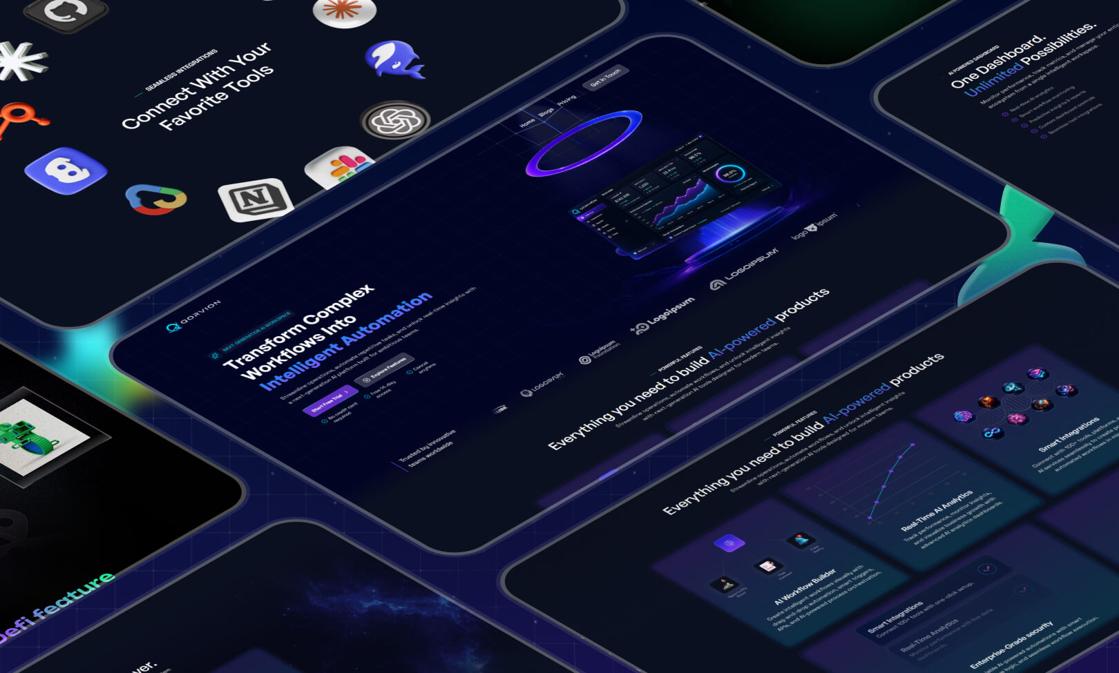 Qorvion website template slide 2