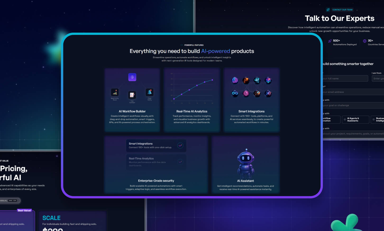 Qorvion website template slide 3