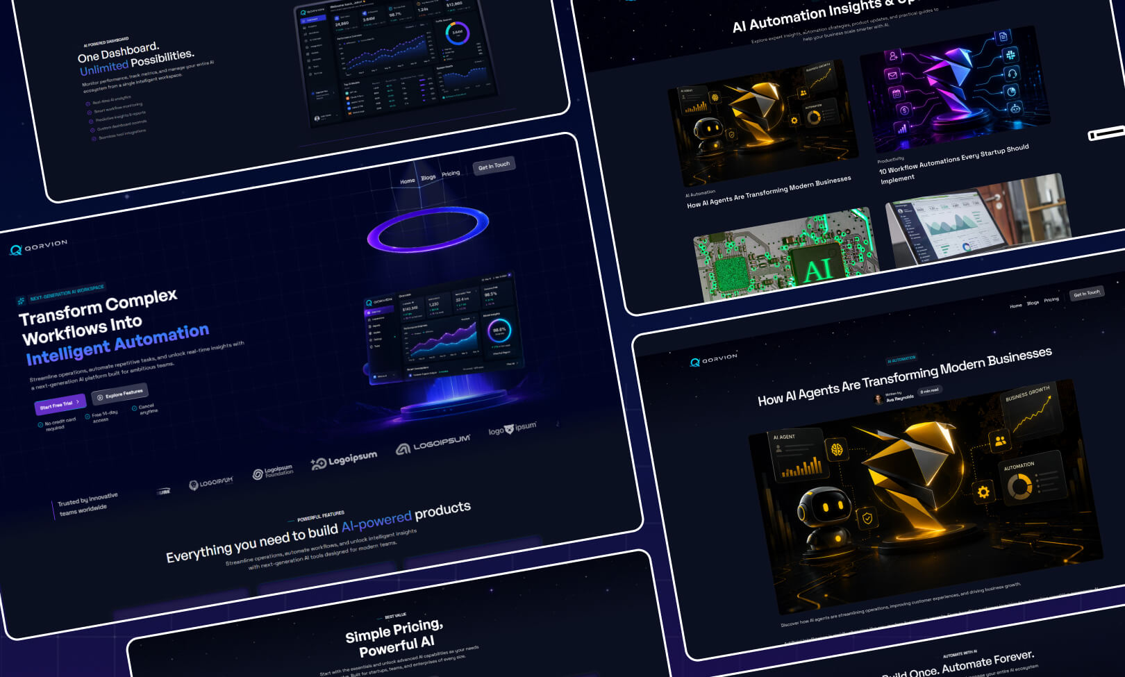 Qorvion website template slide 4