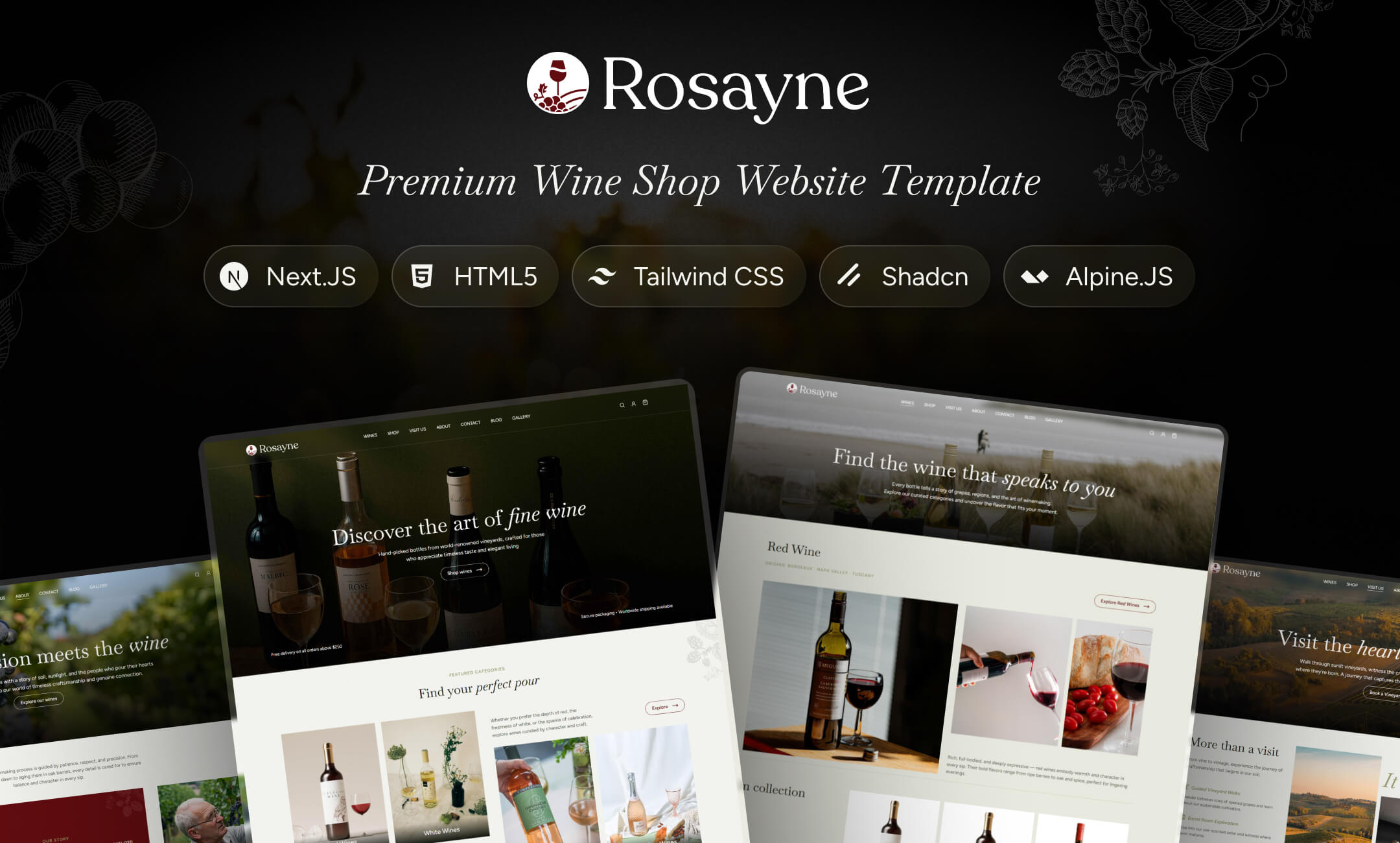 Rosayne – Premium Wine Shop Website Template