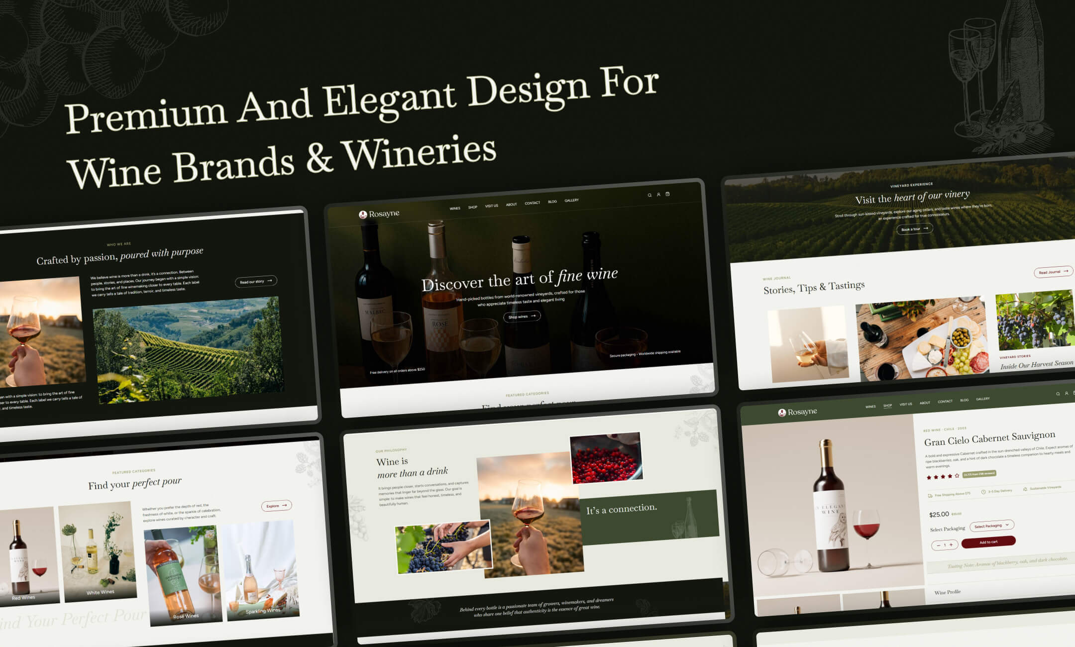 Rosayne website template slide 2