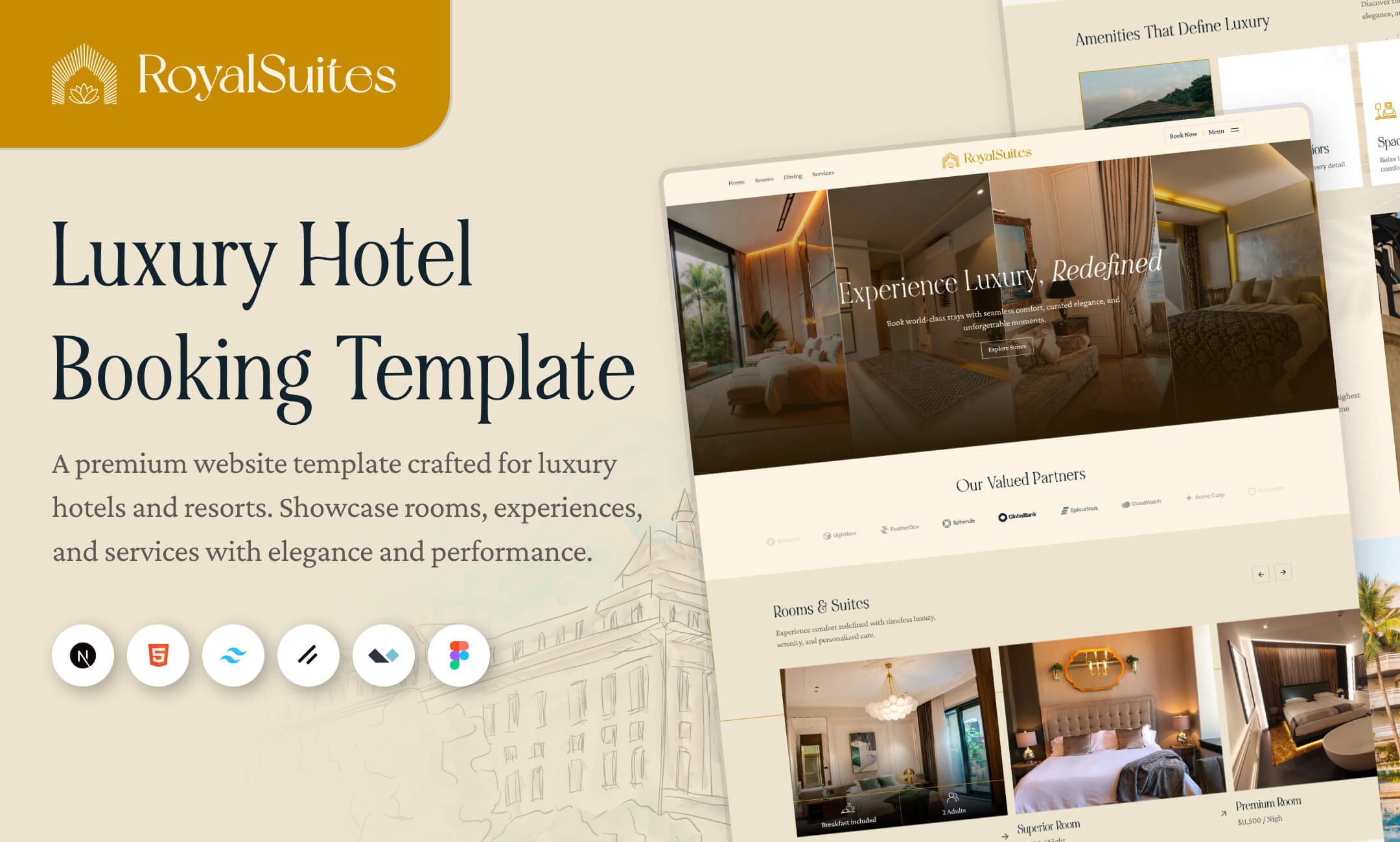 RoyalSuites – Luxury Hotel Booking Website Template