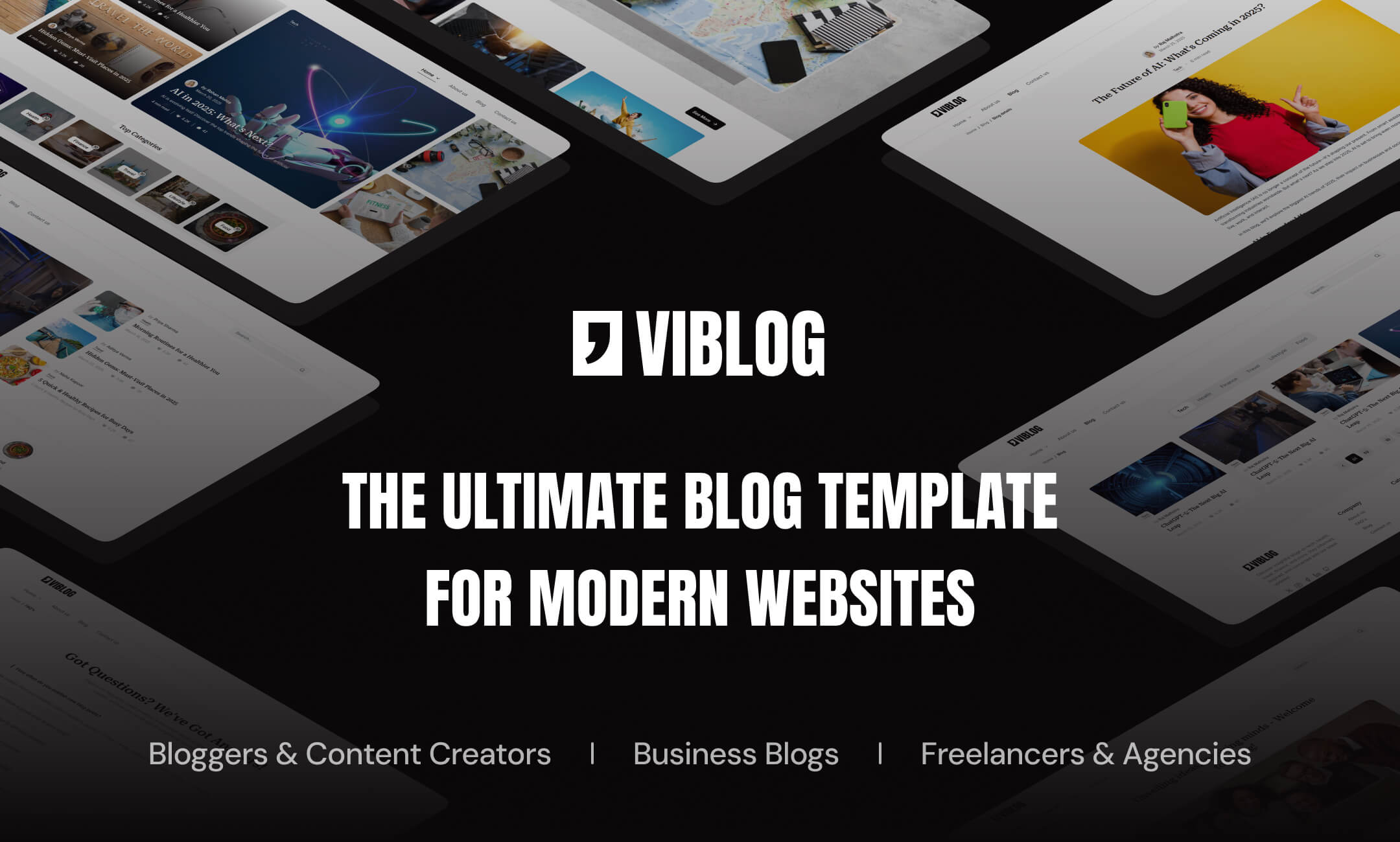 Viblog website template slide 2